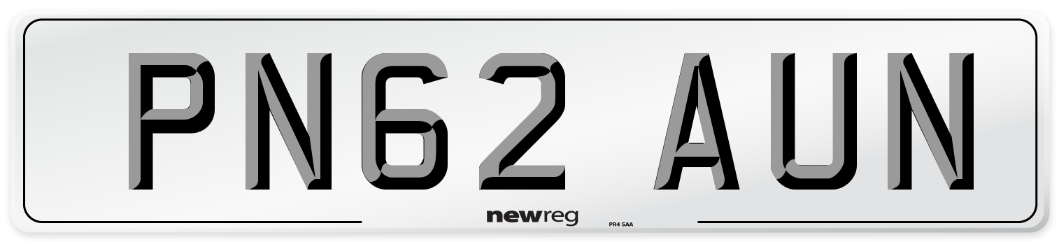 PN62 AUN Number Plate from New Reg